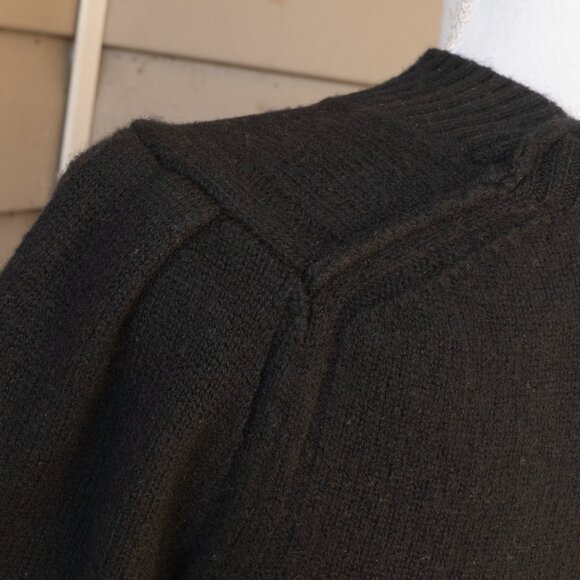 Brochu Walker Twofer Sweater Cashmere Wool Black Goth Layered Crew White Cuff - Picture 5 of 12